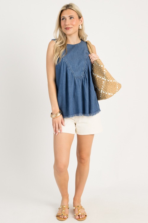 Chambray Fray Hem Tank, Med. De - 0731-49.jpg