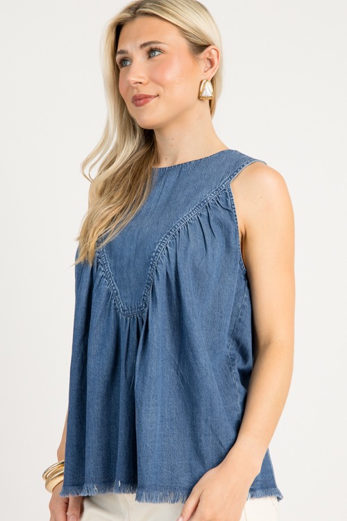 Chambray Fray Hem Tank, Med. De - 0731-51.jpg