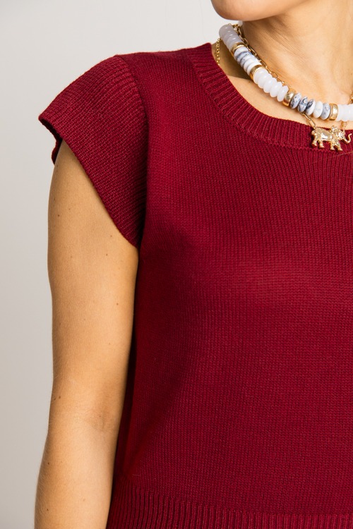 Cap Sleeve Sweater Top, Garnet - 0731-59h.jpg