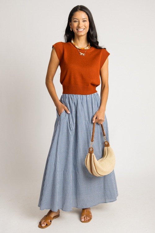Cap Sleeve Sweater Top, Rust - 0731-87p.jpg