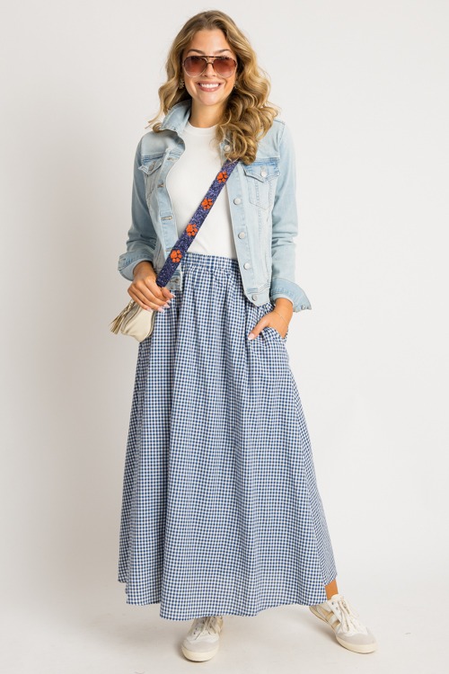 Gingham Maxi Skirt, Navy - 0731-88h.jpg
