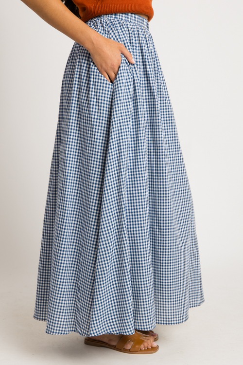 Gingham Maxi Skirt, Navy - 0731-89.jpg