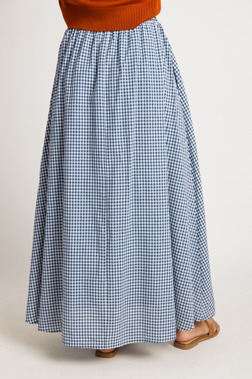 Gingham Maxi Skirt, Navy - 0731-94.jpg