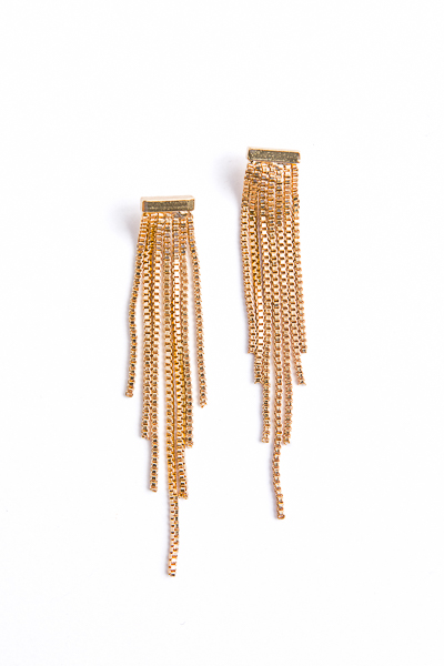 Multi Chain Drop Earring, Gold