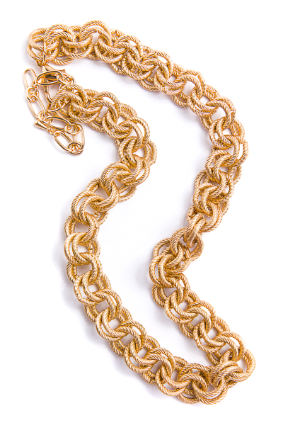 Textured Chain Choker, Gold