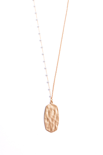 Matte Gold Pendant Necklace