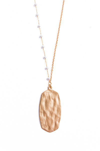 Matte Gold Pendant Necklace