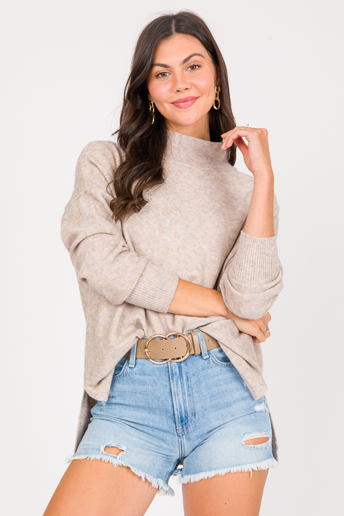 Oatmeal shop tunic sweater