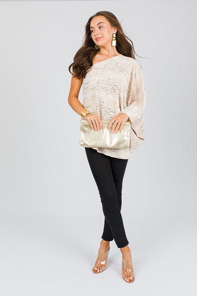 Scales Single Sleeve Top, Ivory