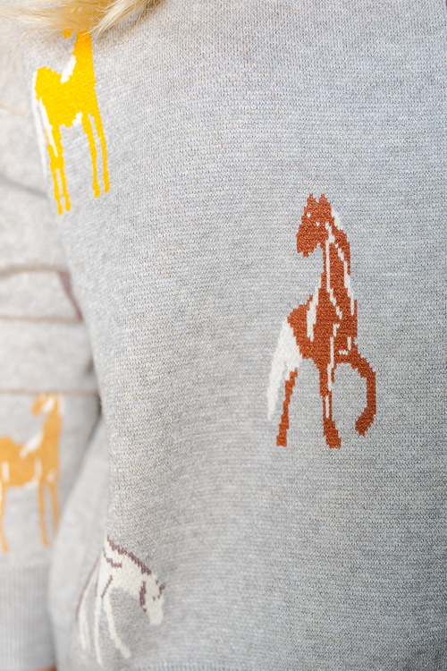 Equestrian Sweater, H. Grey