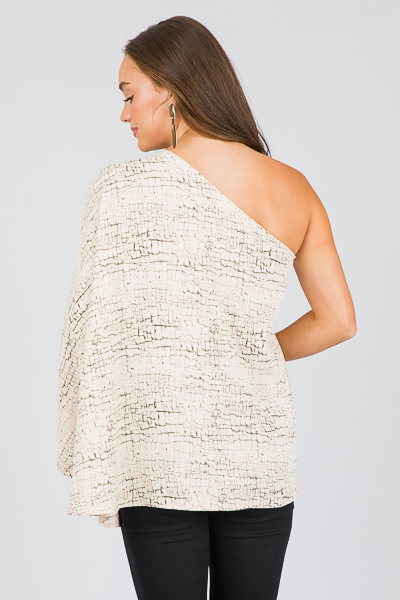 Scales Single Sleeve Top, Ivory