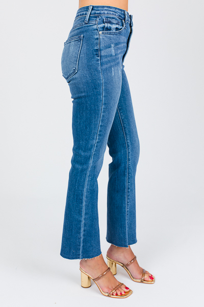 Raw Hem Crop Flares, Medium