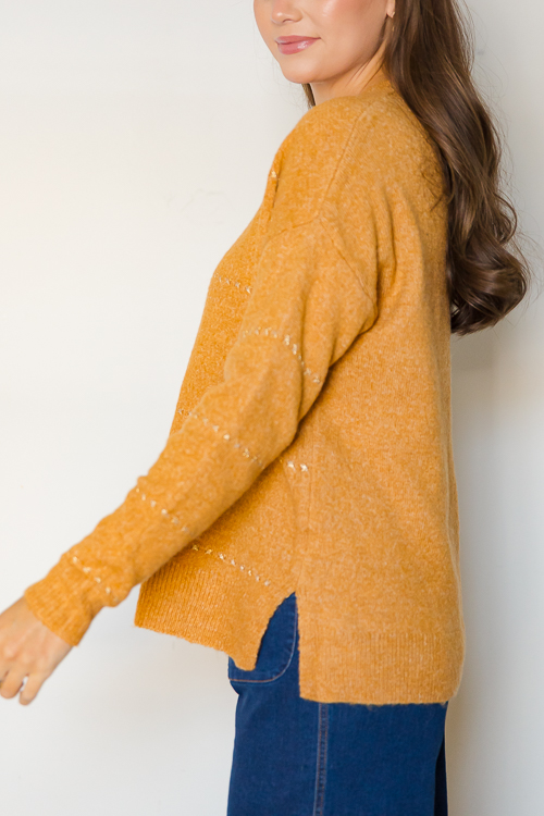 Gold Stitch Sweater, Camel