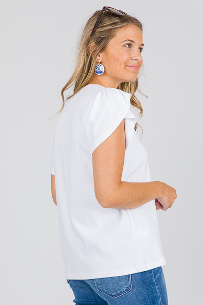 Tulip Sleeve Tee, White