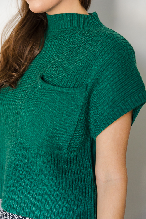 Sleeveless Pocket Sweater, H. Green