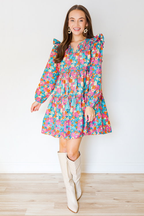 white christmas dresses Miracle Cotton Floral Square Neck Maxi Dress main image 1