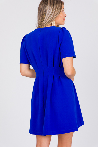 Pintuck Waist Dress, Royal Blue