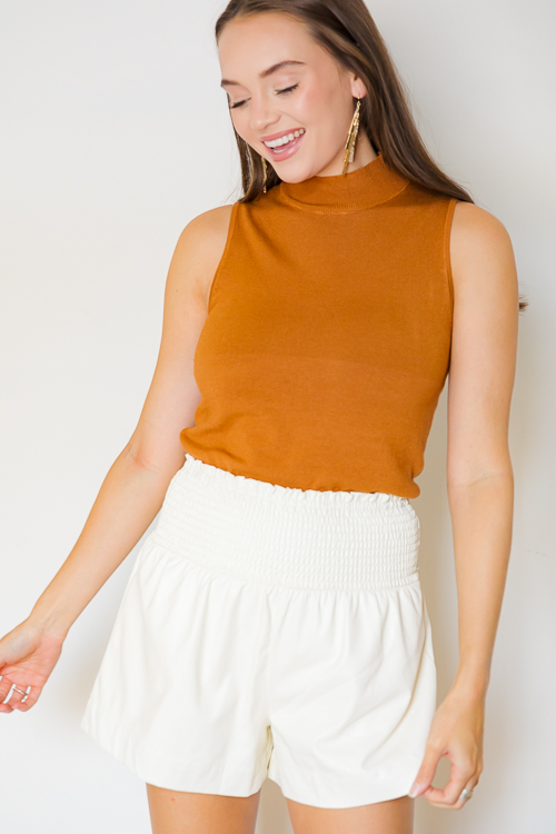 Scarlett Sleeveless Sweater, Camel