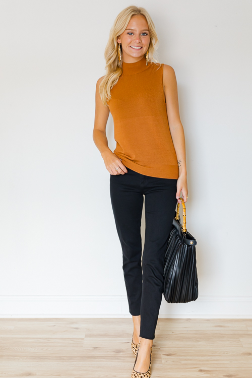 Scarlett Sleeveless Sweater, Camel