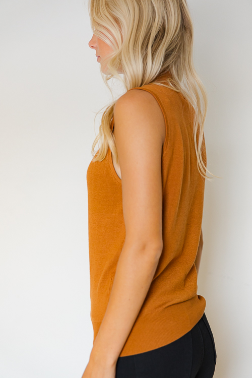 Scarlett Sleeveless Sweater, Camel