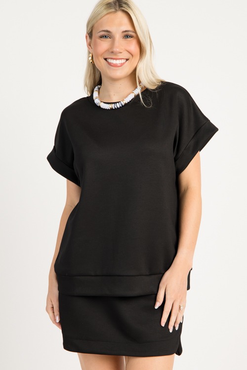 Soft Knit Skort Set, Black