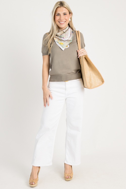 Basic Sweater Top, Dusty Olive