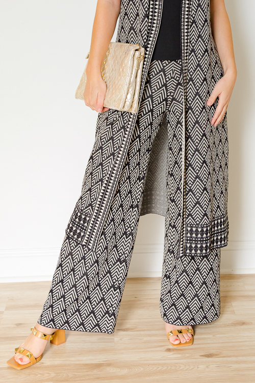 Directional Knit Pants, Black/Cream