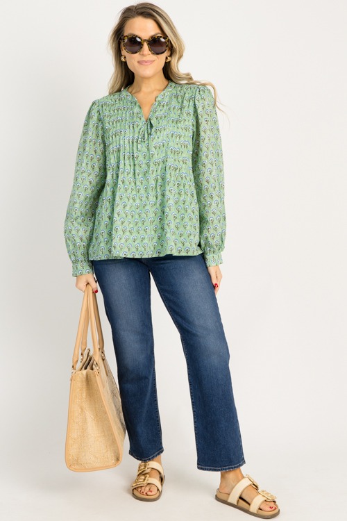 Maggie Floral Top, Green