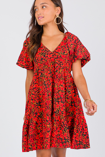 Jocelyn Floral Dress, Black