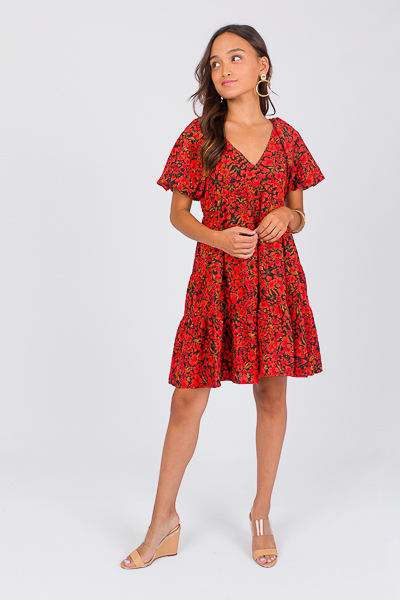 Jocelyn Floral Dress, Black