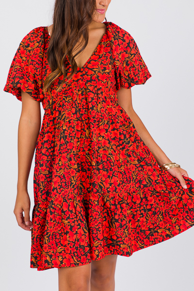 Jocelyn Floral Dress, Black