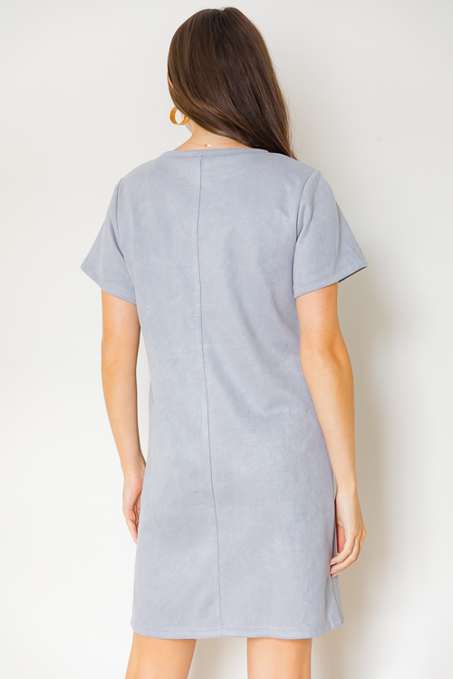 Faux Pocket Suede Shirt, Dusty Blue