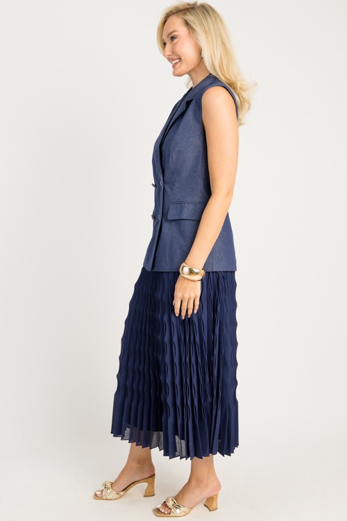 Vest Dressed Pleated Maxi, Navy - 0805-100.jpg