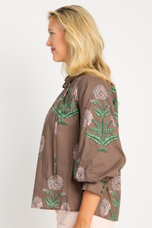 Block Print Button Top, Brown - 0805-43.jpg