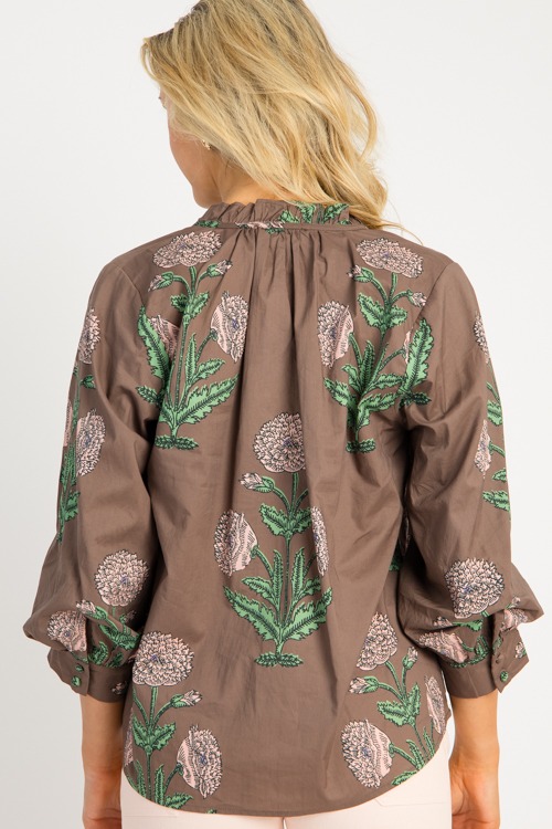 Block Print Button Top, Brown - 0805-44.jpg