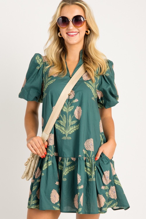 Margot Floral Dress, H. Green