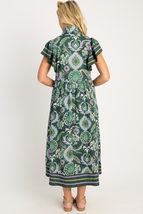 Stripe Trim Printed Midi, Green - 0805-79.jpg