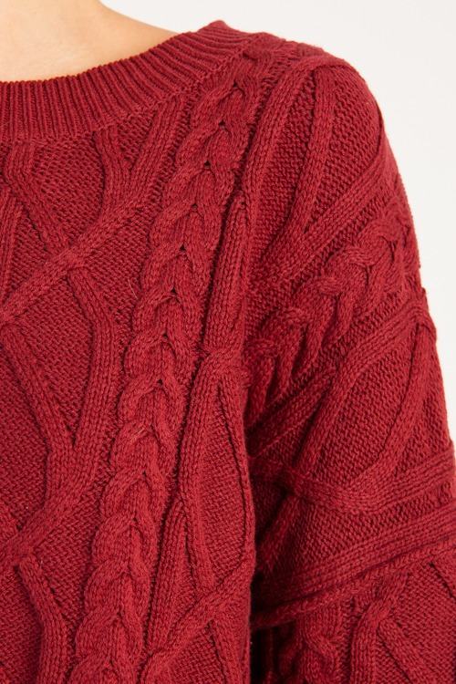 Daya Cable Sweater, Burgandy - 0806-49.jpg