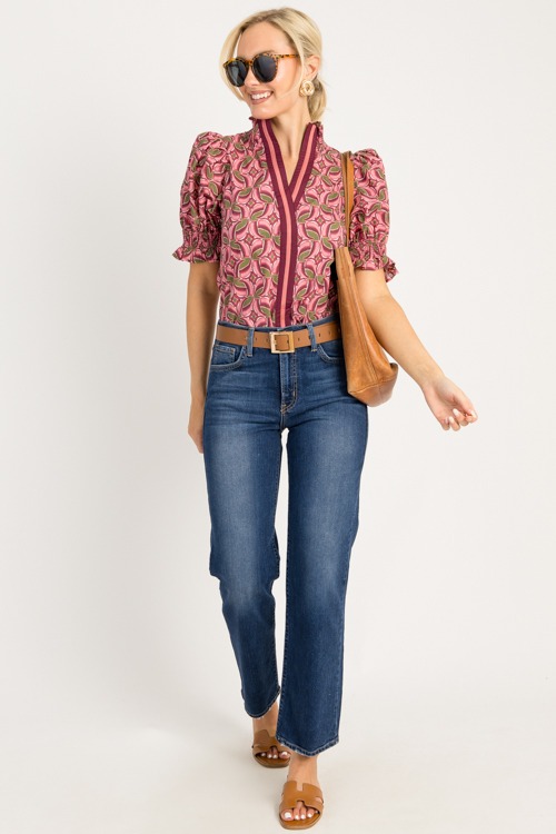 Printed Center Stripe Top, Wine - 0806-56p.jpg