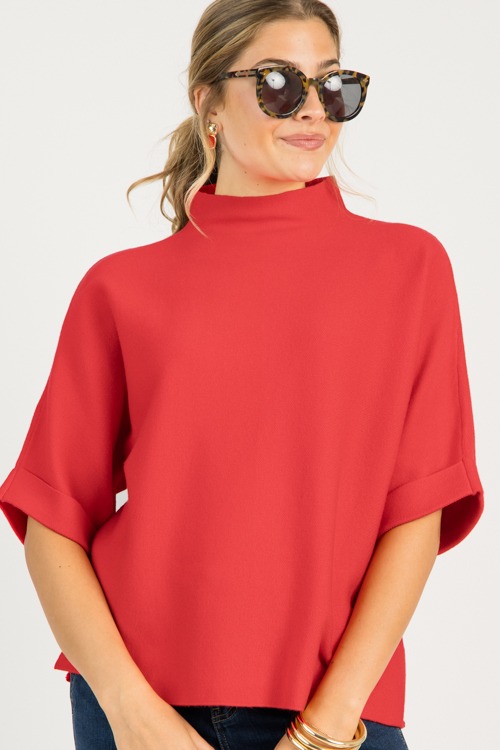Effortlessly Chic Sweater, Red