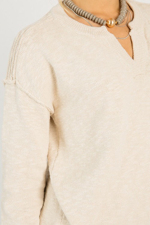 Notch Neck Sweater, Natural - 0807-121h.jpg