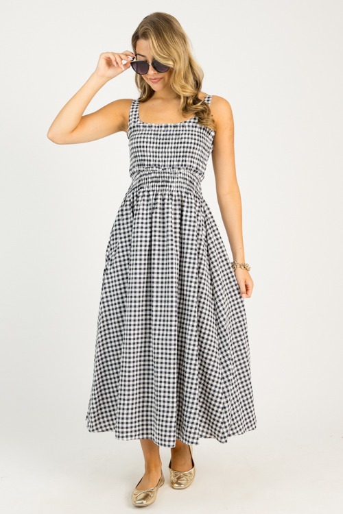 Laura Gingham Maxi, Black