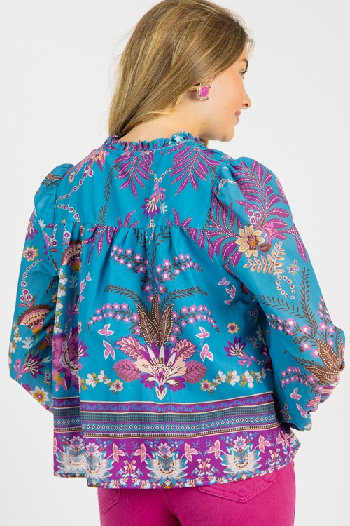 Tina Floral Blouse, Teal Purple - 0808-109h.jpg