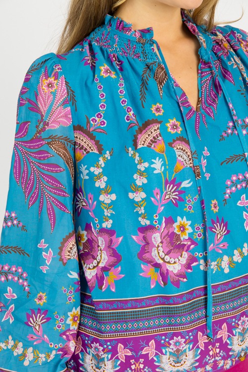 Tina Floral Blouse, Teal Purple - 0808-110.jpg