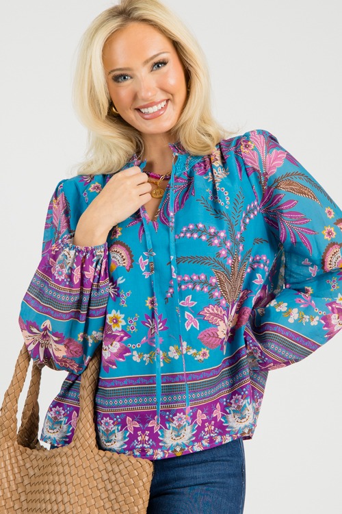 Tina Floral Blouse, Teal Purple - 0808-112.jpg