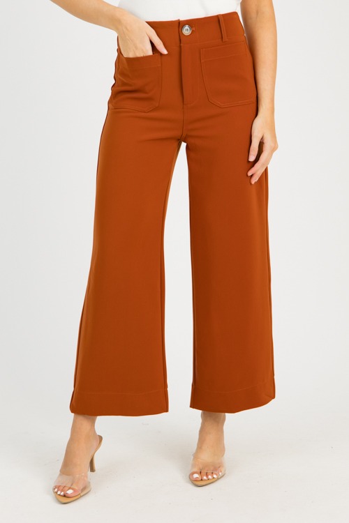 Marley Wide Leg Pants, Rust