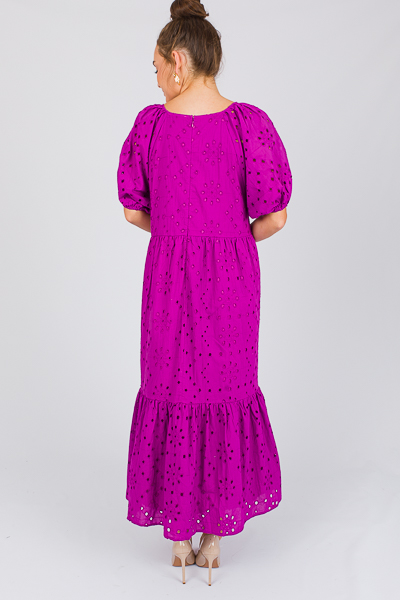 Tiered Eyelet Maxi, Magenta
