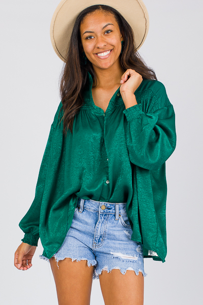 Ophelia Satin Shirt, Green