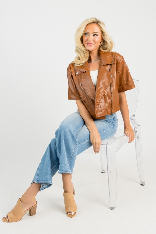 Short Sleeve Leather Jacket, Co - 0808-46p.jpg