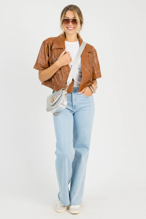 Short Sleeve Leather Jacket, Co - 0808-49.jpg